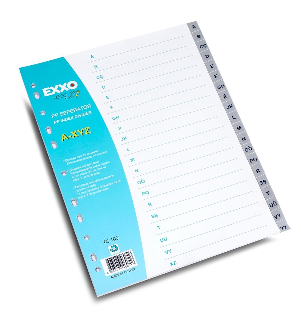 EXXO SEPERATÖR A4 PP A-Z HARF