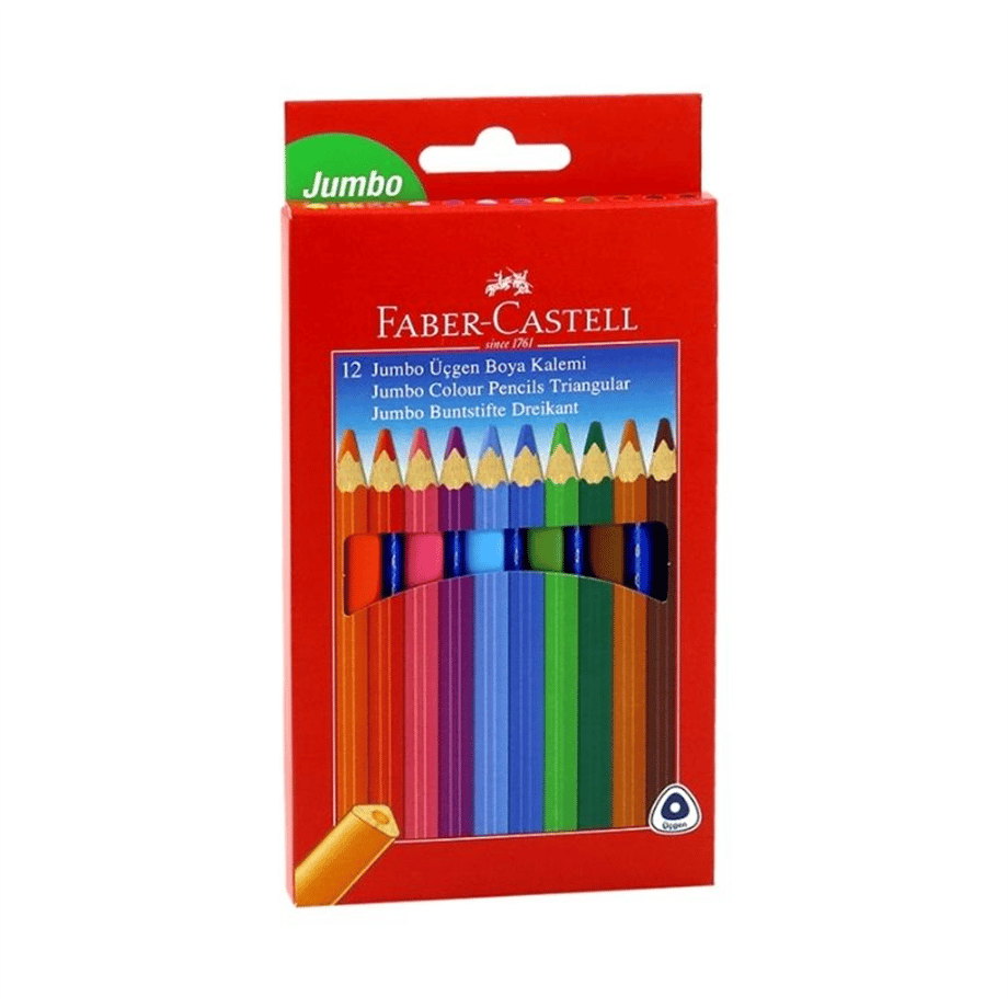 FABER CASTELL KURUBOYA JUMBO ÜÇGEN 12 RENK