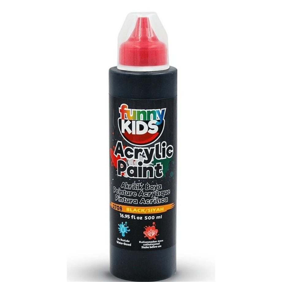 FUNNY KIDS AKRİLİK BOYA 500 CC SİYAH 2708