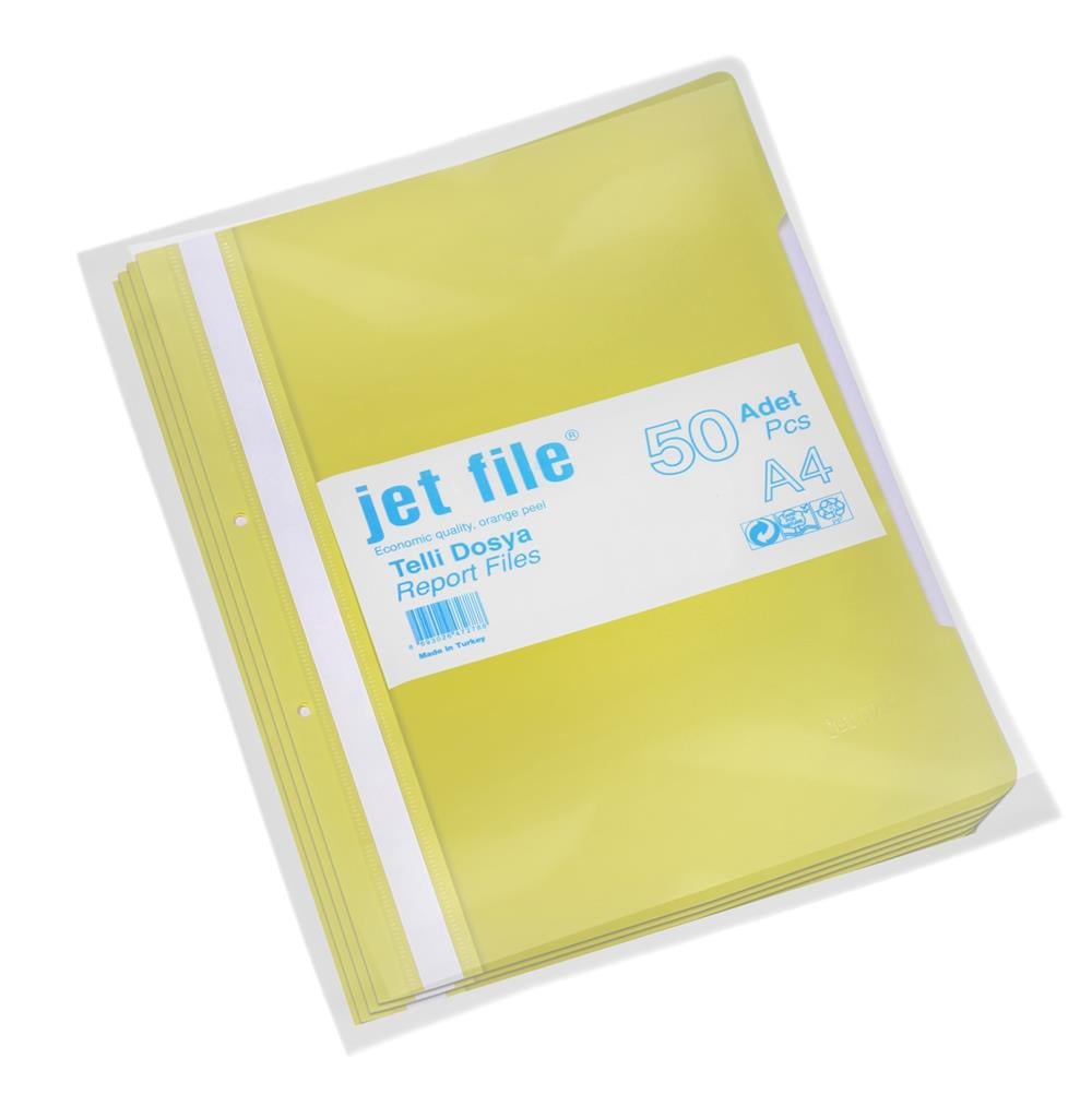 JET FILE PP TELLİ DOSYA SARI (50 AD / PK)