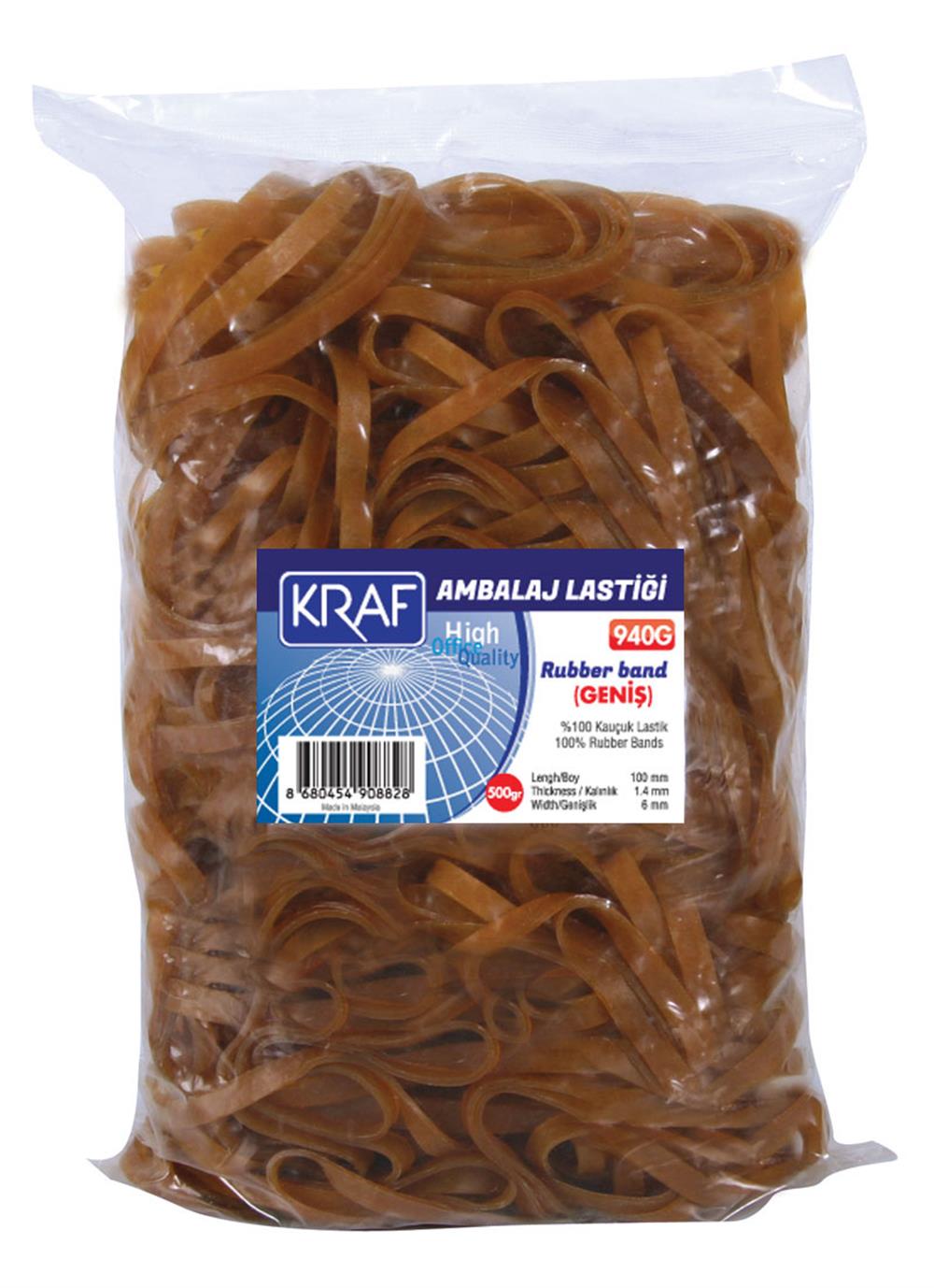 KRAF AMBALAJ LASTİĞİ %100 KAUÇUK 500GR 940G GENİŞ