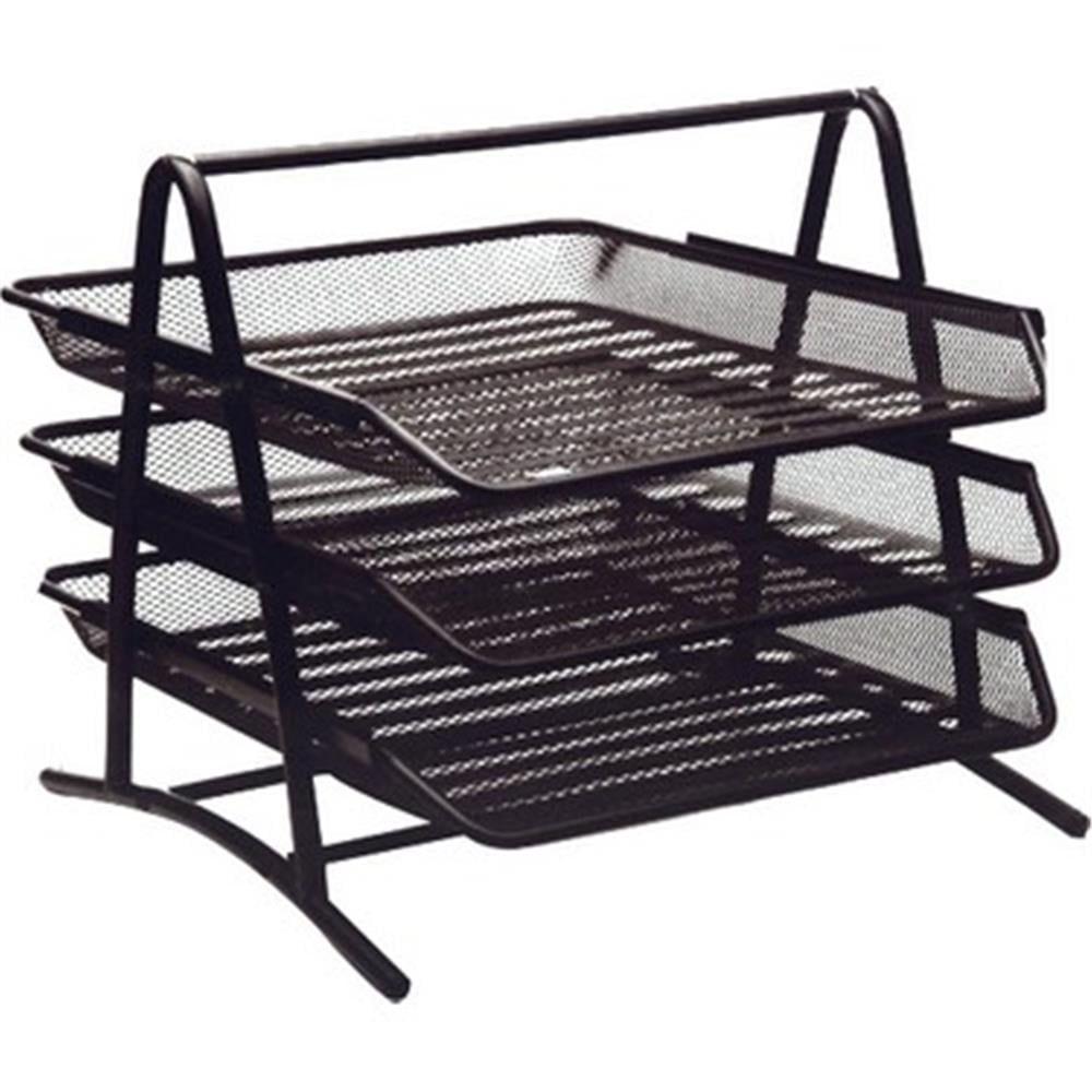 KRAF PERFORE EVRAK RAFI METAL 3 KATLI 460G SİYAH