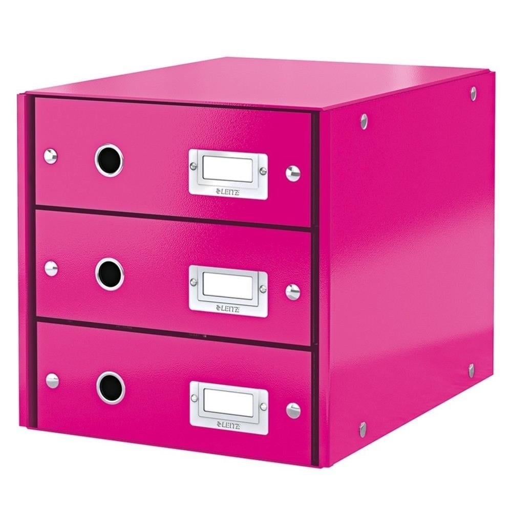 LEITZ WOW EVRAK RAFI 3 ÇEKMECELİ PEMBE L-6048