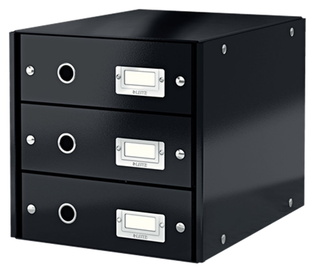 LEITZ WOW EVRAK RAFI 3 ÇEKMECELİ SİYAH L-6048