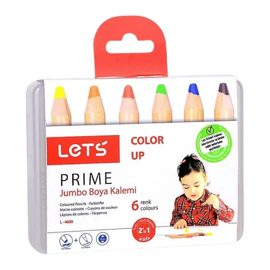 LETS PRİME JUMBO BOYA KALEMİ 6 RENK 4600
