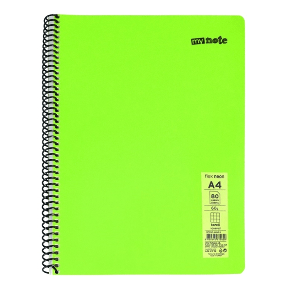 MYNOTE FLEX PASTEL TELLİ DEFTER A4 80 YP. ÇİZGİLİ