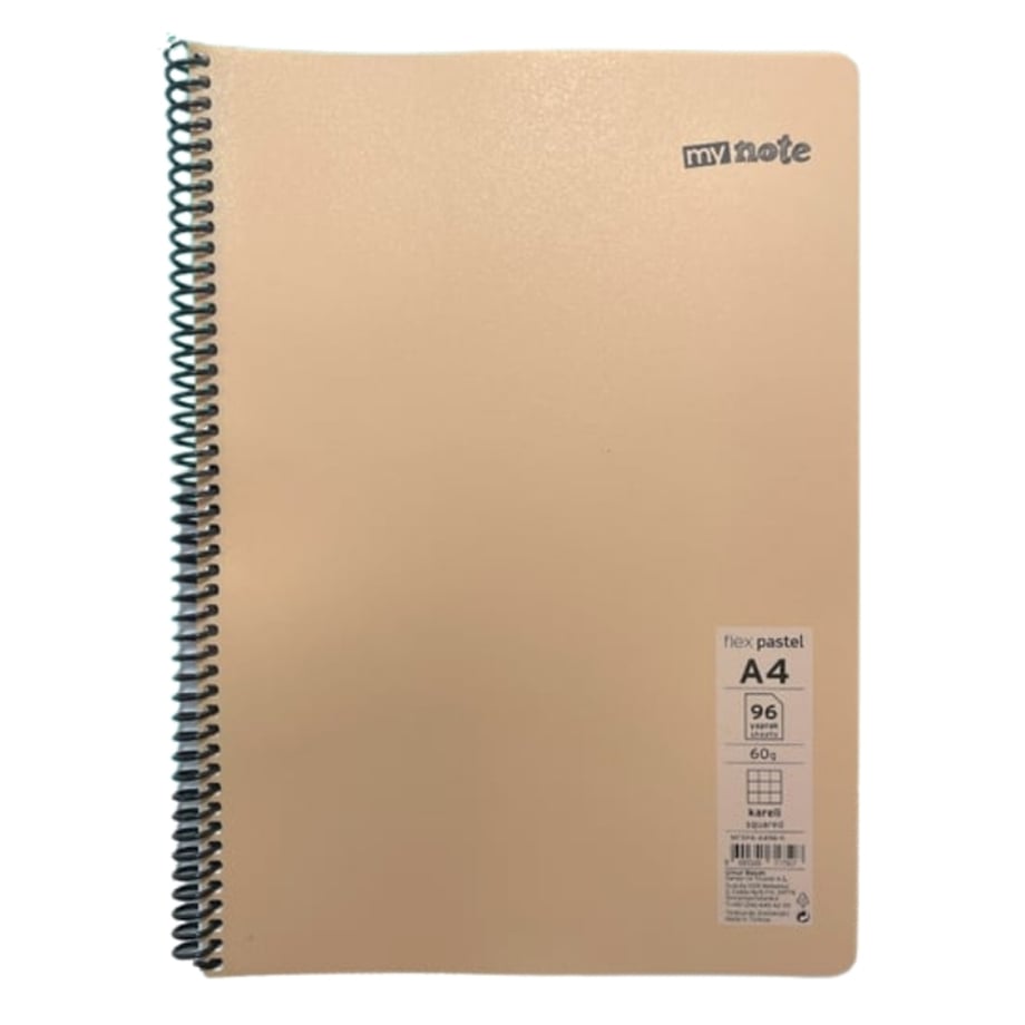 MYNOTE FLEX PASTEL TELLİ DEFTER A4 96 YP KARELİ