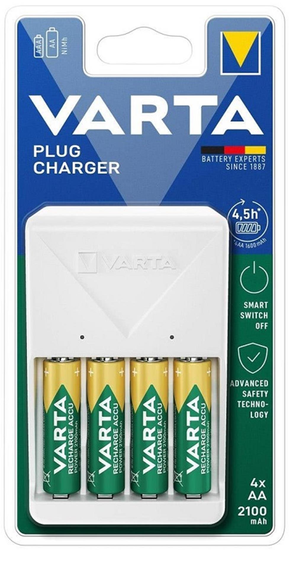 VARTA ŞARJ ALETİ 4XAA 2100 MAH 57657 PLUG