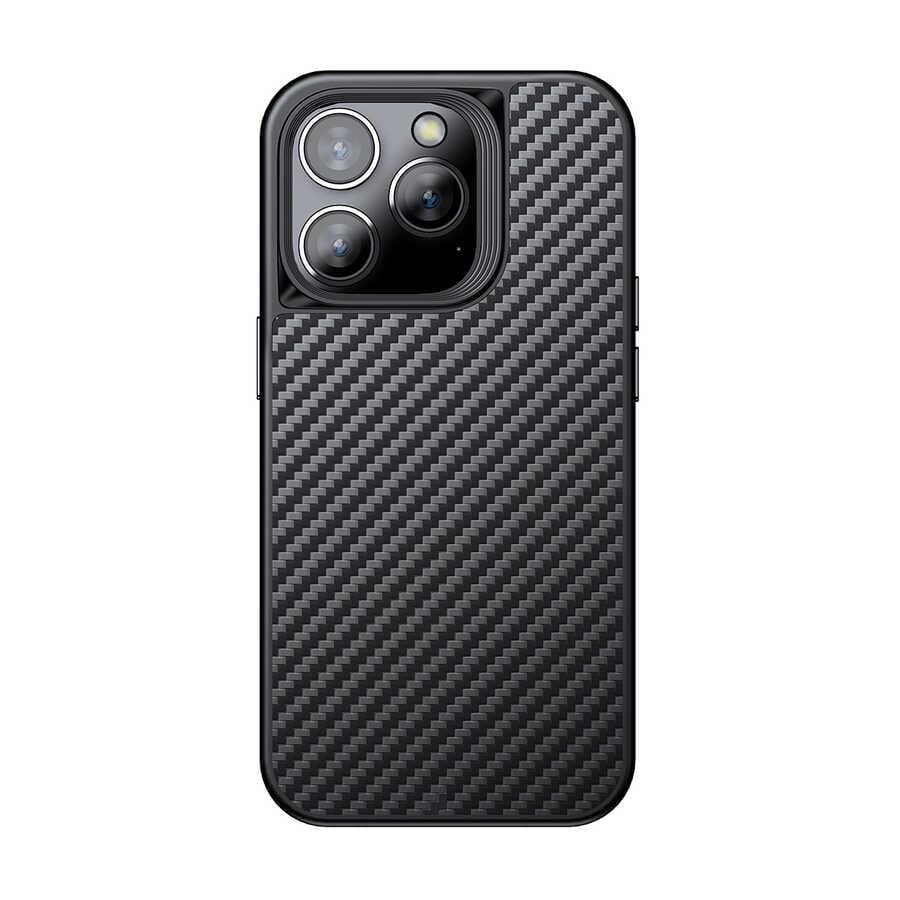 Apple iPhone 14 Pro Kılıf Aramid Karbon Fiber M-safe Özellikli Wlons Radison Kapak