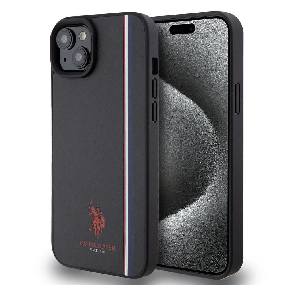 Apple iPhone 15 Kılıf U.S. Polo Assn. Orjinal Lisanslı Üç Renk Şerit Tasarımlı Baskı Logolu Kapak