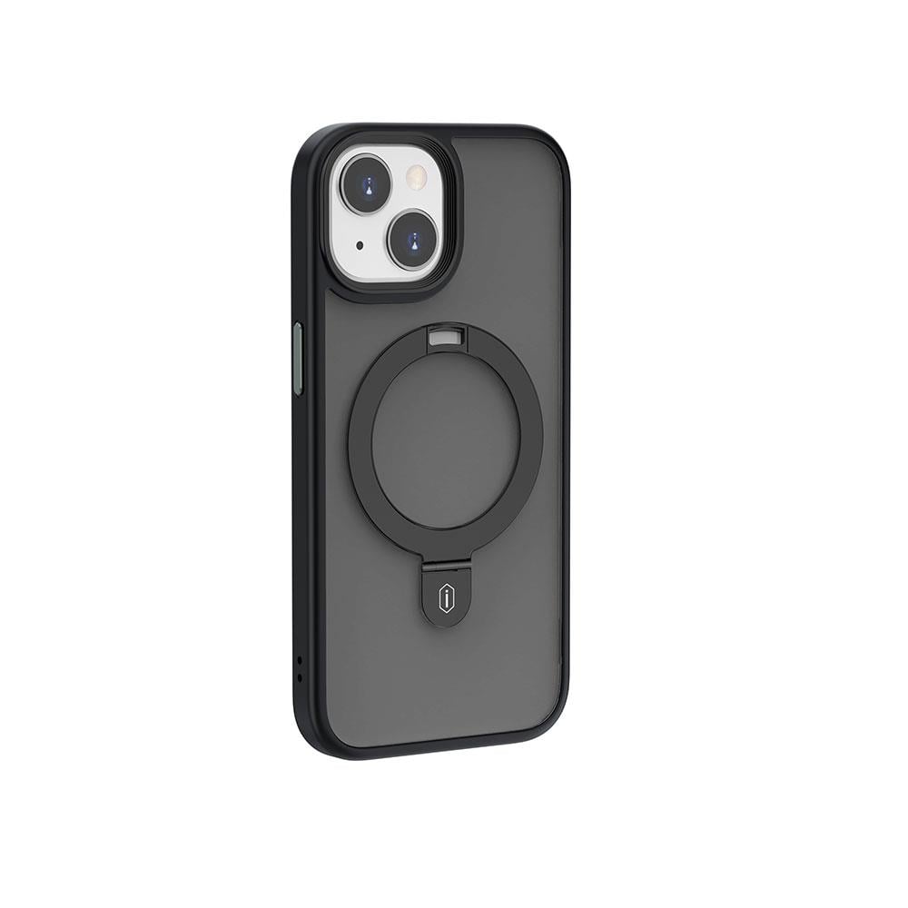 Apple iPhone 15 Kılıf Wiwu ZMM-010 M-safe Şarj Özellikli Mat Arka Yüzey Standlı Kapak