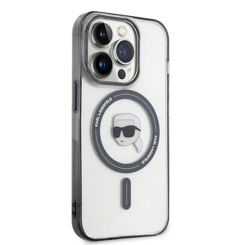 Apple iPhone 15 Pro Kılıf Karl Lagerfeld M-safe Şarj Özellikli IML Karl Orjinal Lisanslı Kapak