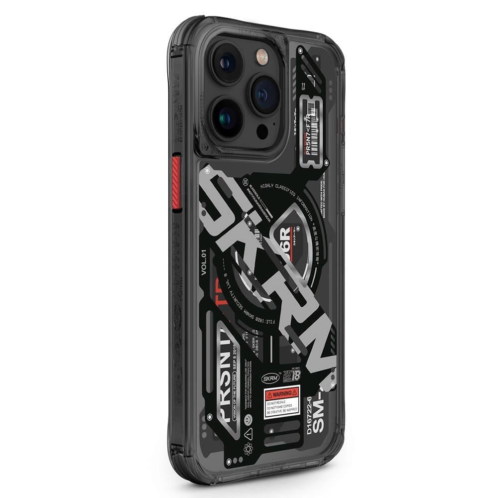 Apple iPhone 15 Pro Kılıf M-safe Şarj Özellikli Katmanlı Makine Temalı SkinArma Ekho Kapak