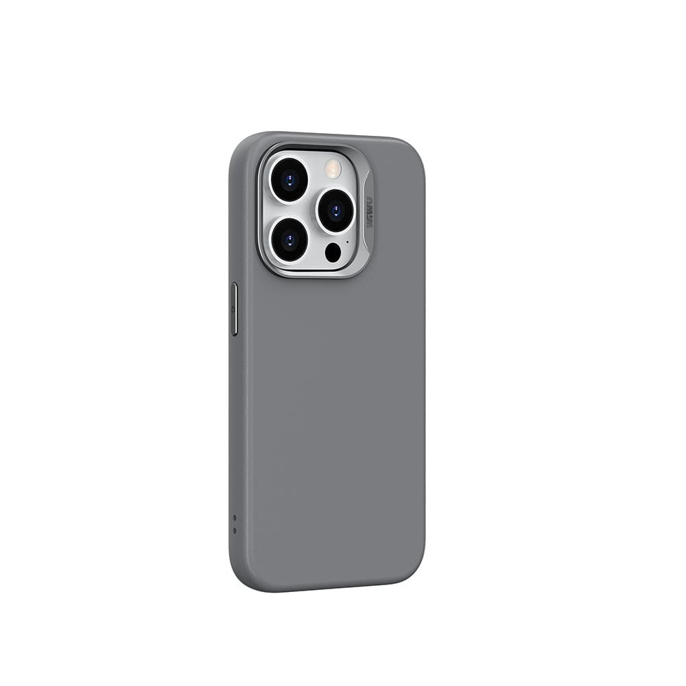 Apple iPhone 15 Pro Kılıf Wiwu SP-019 M-safe Şarj Özellikli Vegan Leather Deri Kapak