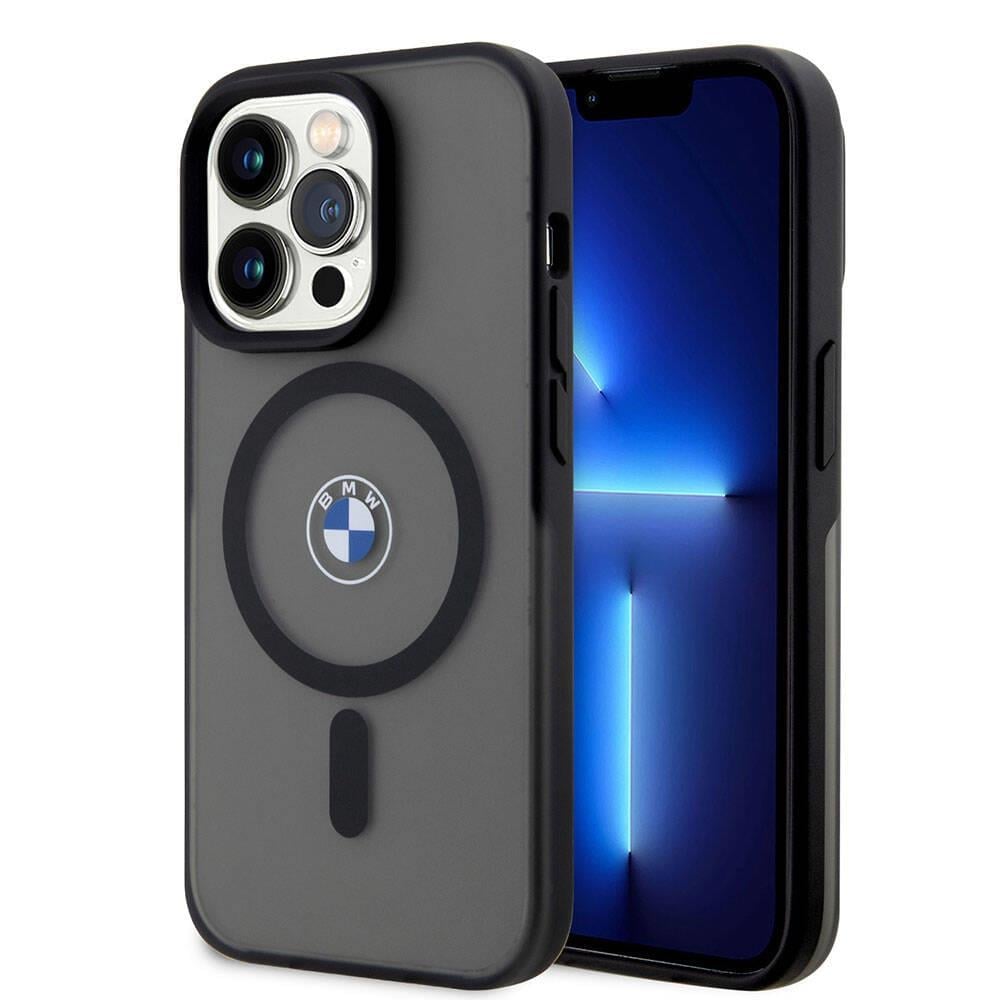 Apple iPhone 15 Pro Max Kılıf BMW Orjinal Lisanslı M-safe Şarj Özellikli IML Baskı Logolu Buzlu Mat Kapak