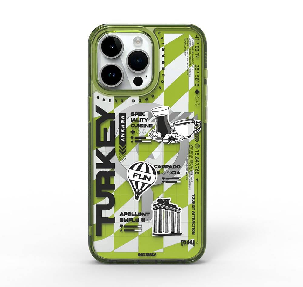 Apple iPhone 15 Pro Max Kılıf M-safe Şarj Özellikli Desenli Wiwu Turkey A Serisi Kapak