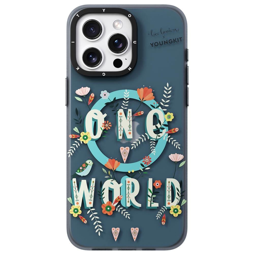 Apple iPhone 15 Pro Max Kılıf M-safe Şarj Özellikli Bee Brown Tasarımlı Youngkit Colorful Life Serisi Kapak