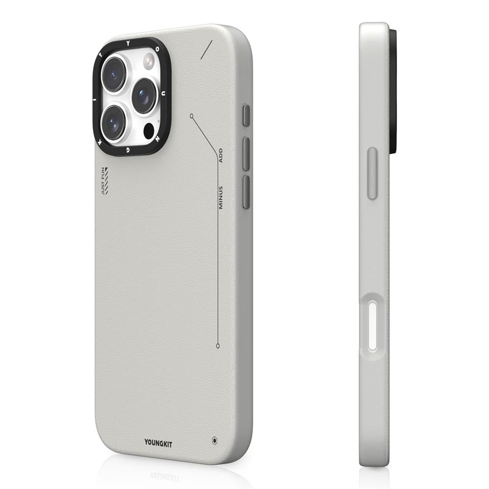 Apple iPhone 15 Pro Max Kılıf M-safe Şarj Özellikli Basit Mat Deri Desenli Youngkit Tech Fashion Serisi Kapak
