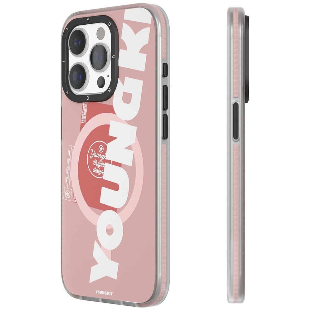 Apple iPhone 15 Pro Max Kılıf M-safe Şarj Özellikli Youngkit Binfen Serisi Yazı Temalı Kapak