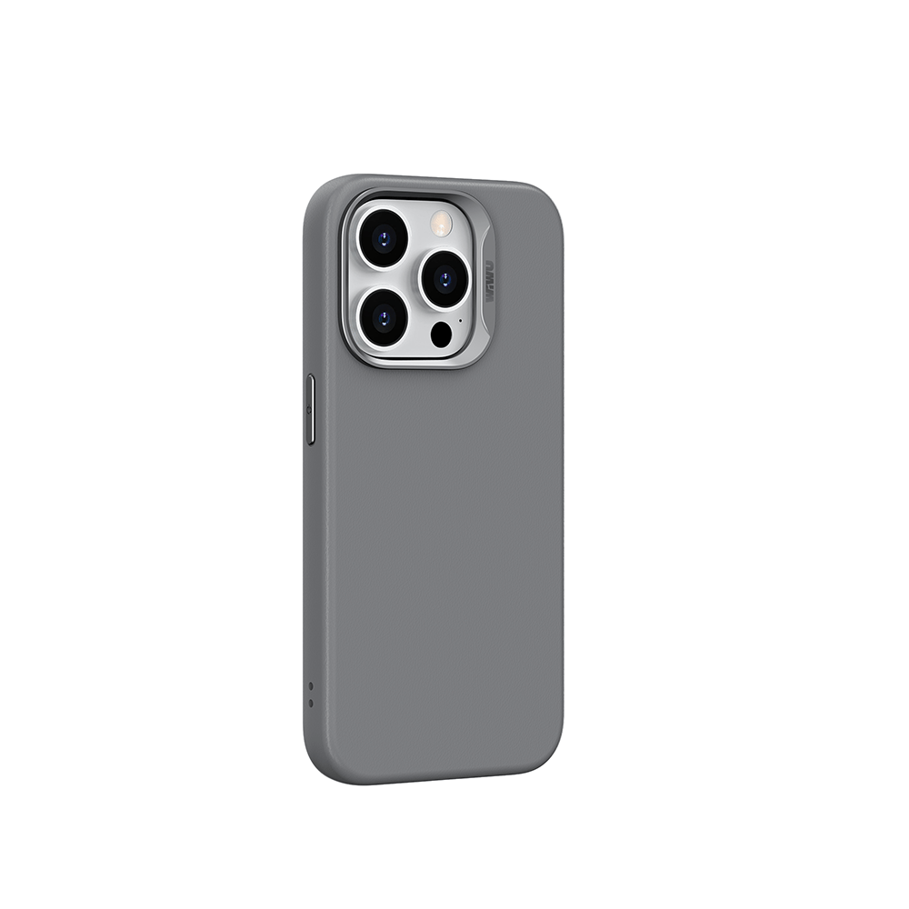 Apple iPhone 15 Pro Max Kılıf Wiwu SP-019 M-safe Şarj Özellikli Vegan Leather Deri Kapak