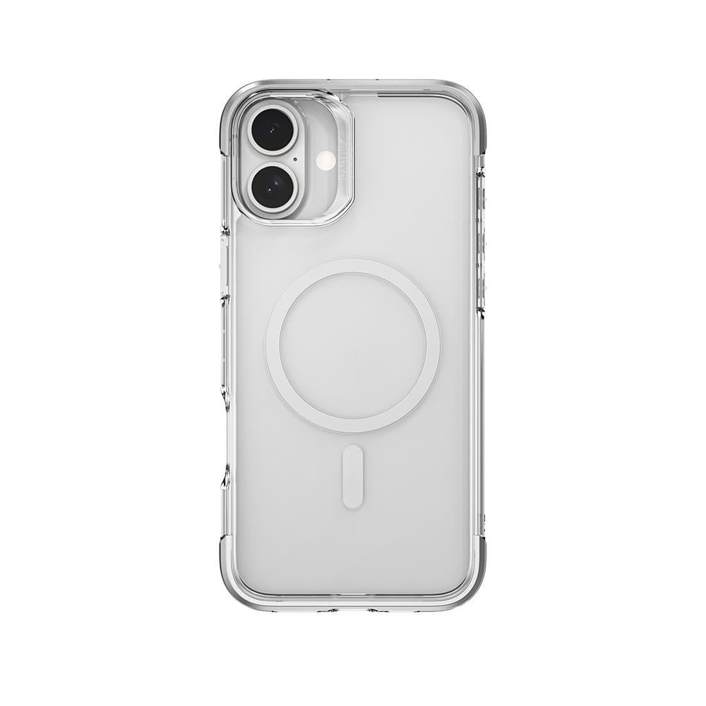 Apple iPhone 16 Kılıf M-safe Şarj Özellikli Raptic Air Serisi Airbag Tasarımlı Metal Köşelikli Şeffaf Kapak