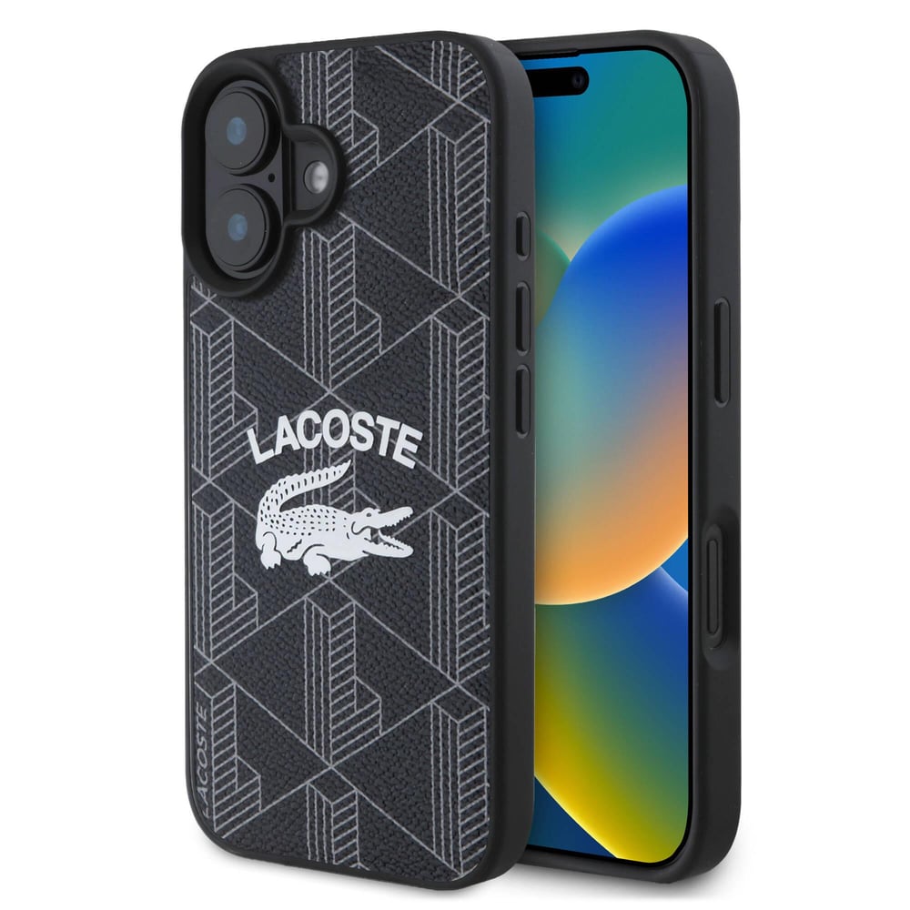 Apple iPhone 16 Plus Kılıf Lacoste Orjinal Lisanslı M-safe Şarj Özellikli Mono Vintage Logo Kapak