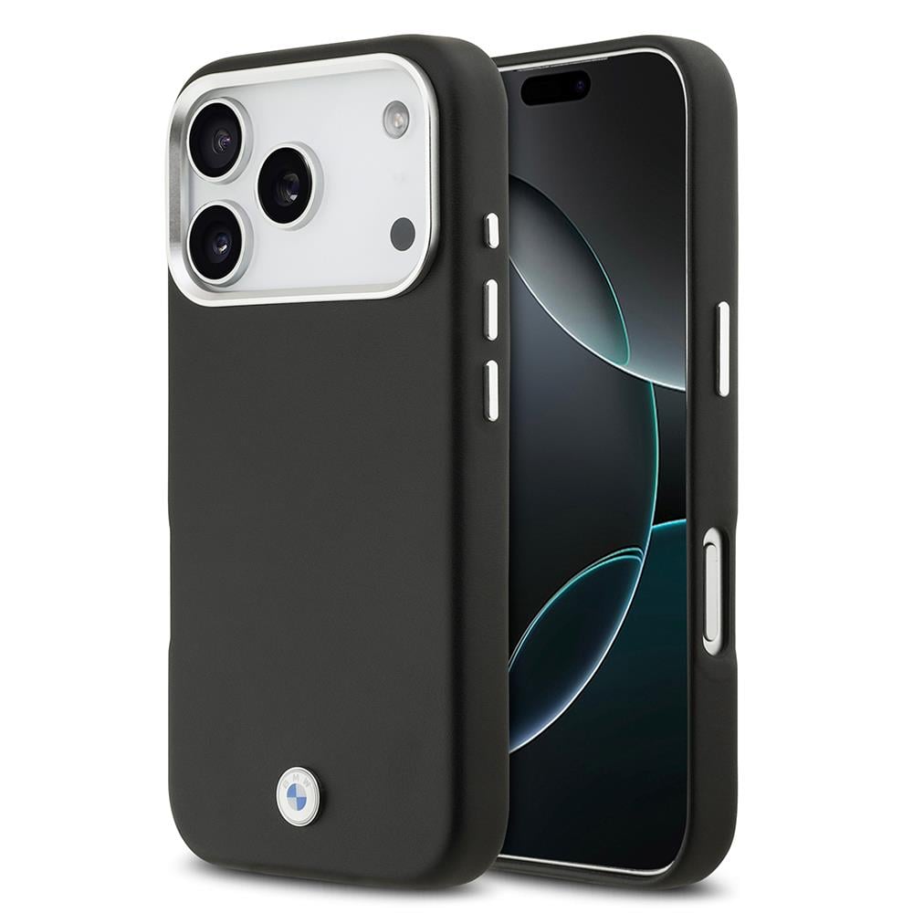 Apple iPhone 17 Pro Kılıf BMW Orjinal Lisanslı M-safe Şarj Özellikli Metal Logolu Tam Kaplama Deri Kapak