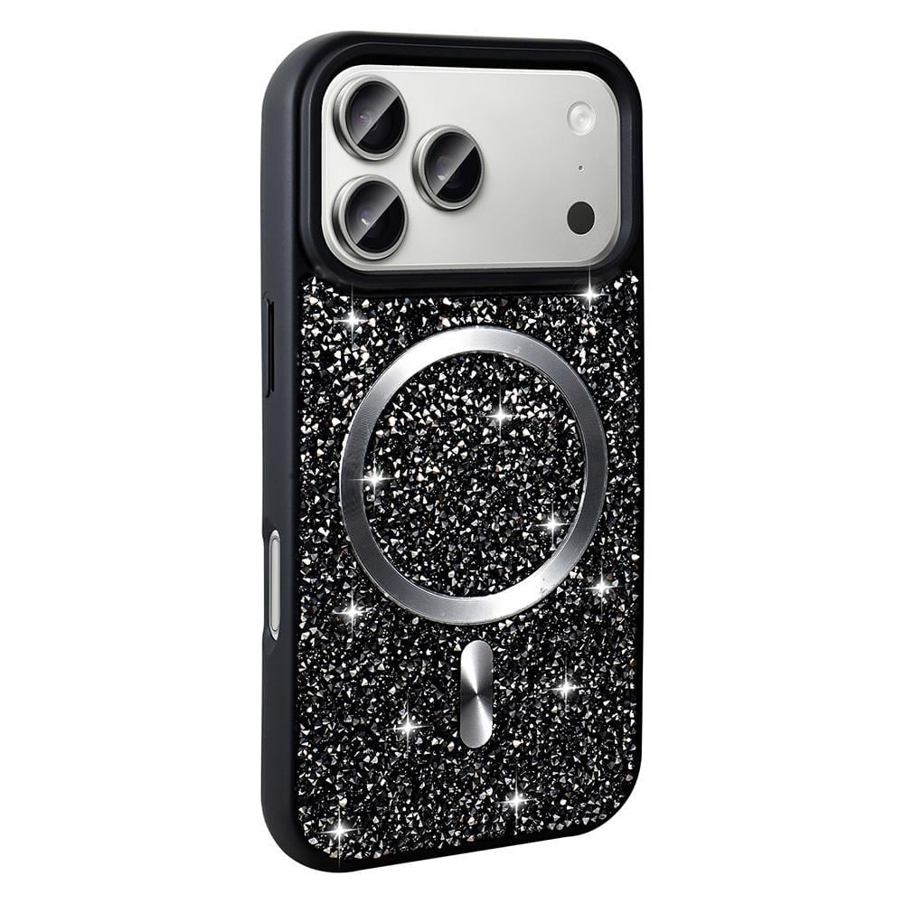 Apple iPhone 17 Pro Kılıf Pırlanta Tasarımlı M-safe Şarj Özellikli Zore Mozaik Silikon Kapak