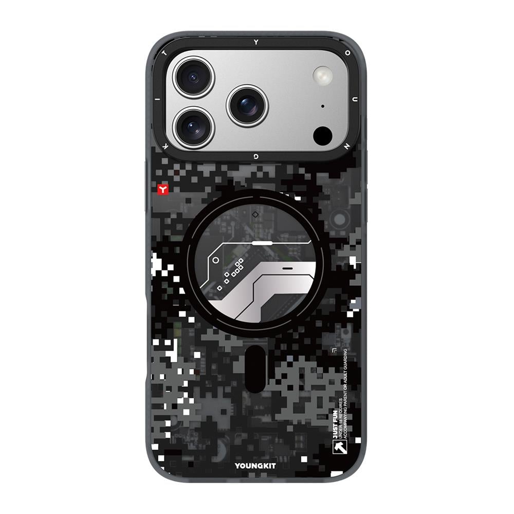 Apple iPhone 17 Pro Max Kılıf M-Safe Şarj Özellikli Youngkit Camouflage Sykell Serisi Kapak