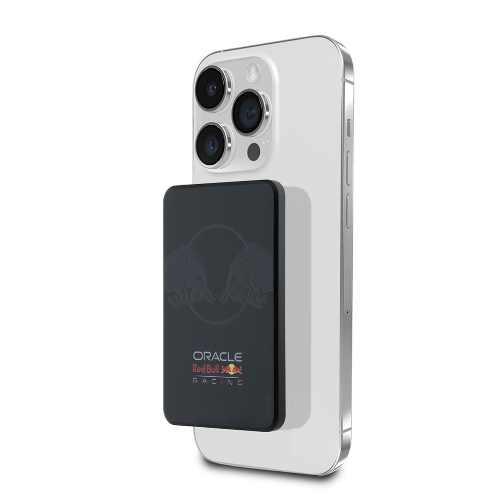 Redbull Orjinal Lisanslı M-safe Şarj Özellikli Dijital LED Göstergeli Çift Boğa Baskılı Powerbank 5000mAh 15W