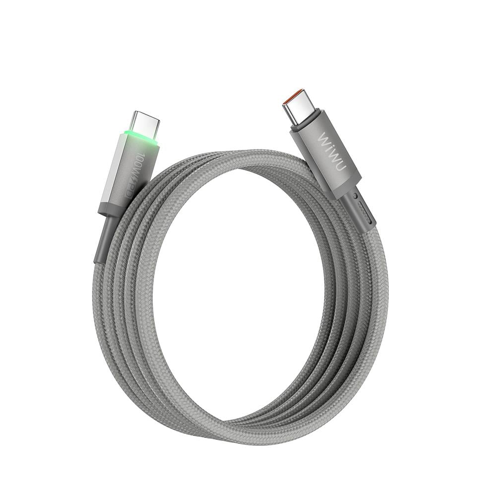 Wiwu Wi-C084 Maglink Serisi LED Göstergeli Type-C to Type-C Hızlı Şarj Özellikli Data ve Şarj Kablosu 100W 1M