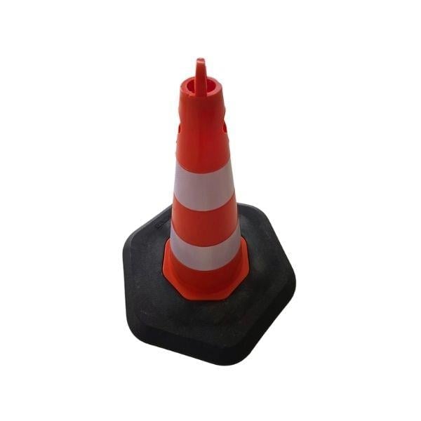 50 cm Ekonomik Trafik Konisi – Reflektifli, Ağırlıklı Plastik Duba