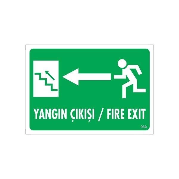 Yangın Çıkışı Sol Ok Uyarı LevhasıİSG-F930-1225FSYangın Çıkışı Sol Ok Uyarı Levhası
