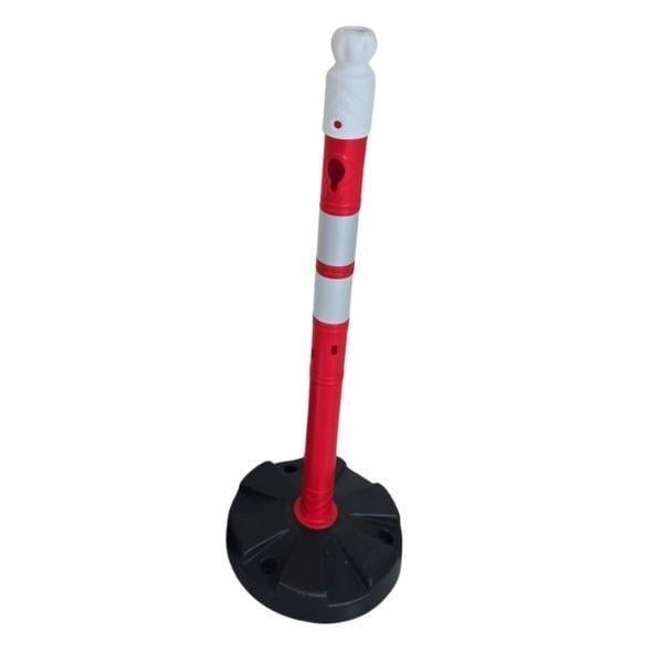 100 cm Ağırlıklı Trafik Dubası 10lu Set – Kırmızı Uyarı Dikmesi