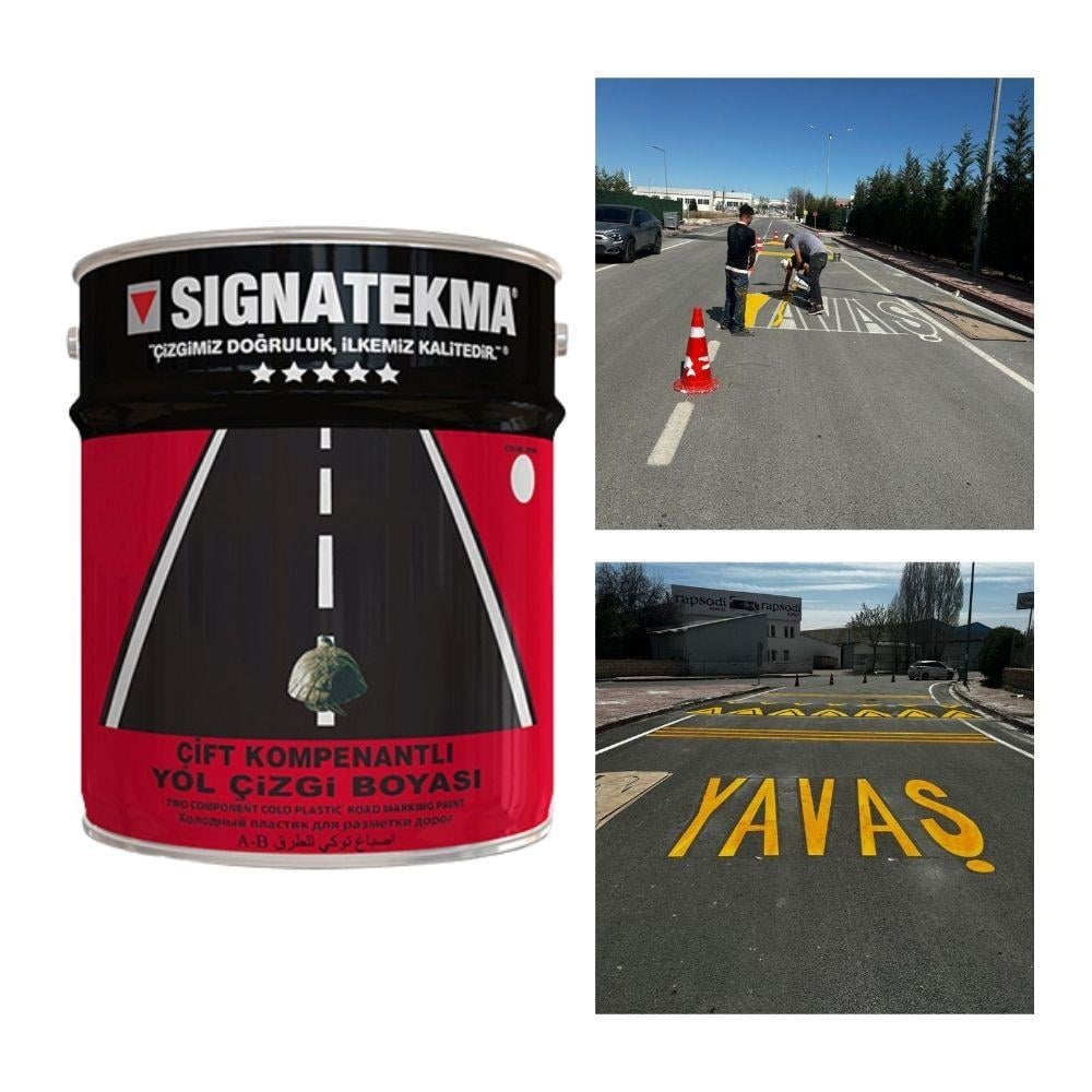 Sarı Çift Komponentli Yol Çizgi Boyası 25 kg