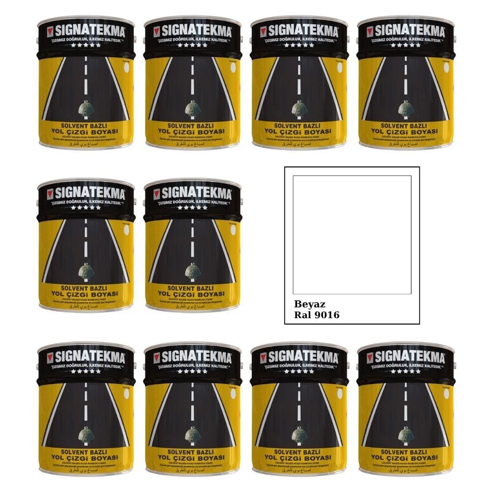 Beyaz Yol Çizgi Boyası 25 Kg x 10lu Ekonomik Set – Alkid Esaslı