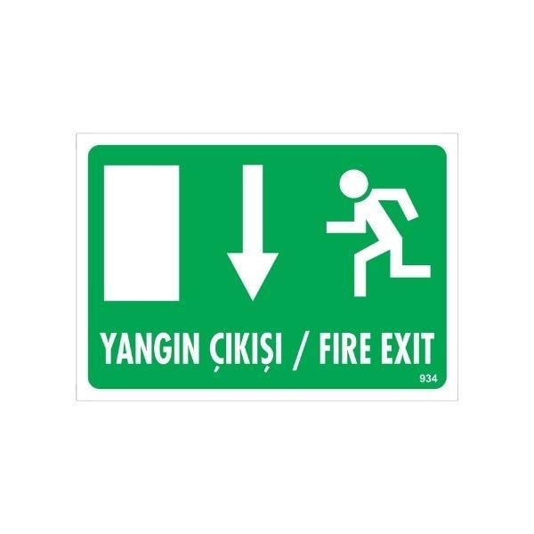 Yangın Çıkışı  Uyarı Levhası  Aşağı OkİSG-F934-1225FSYangın Çıkışı Uyarı Levhası Aşağı Ok