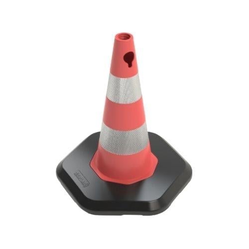 50 cm PVC Trafik Konisi Çift Reflektifli Ağırlıklı