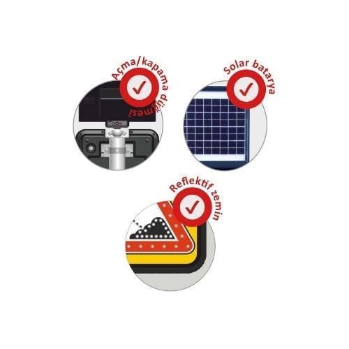 60x60 cm Güneş Enerjili Solar Ledli Azami Hız 30 km Levhası