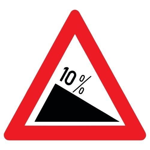 Tehlikeli Eğim İniş Trafik Levhası T-3A