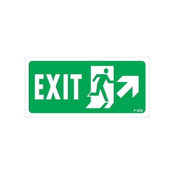 Exıt Yukarı Sağ Ok Uyarı LevhasıİSG-F959-1225FSExıt Yukarı Sağ Ok Uyarı Levhası