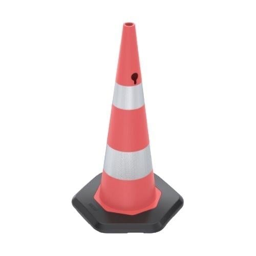 90 cm PVC Trafik Konisi Çift Reflektifli Ağırlıklı