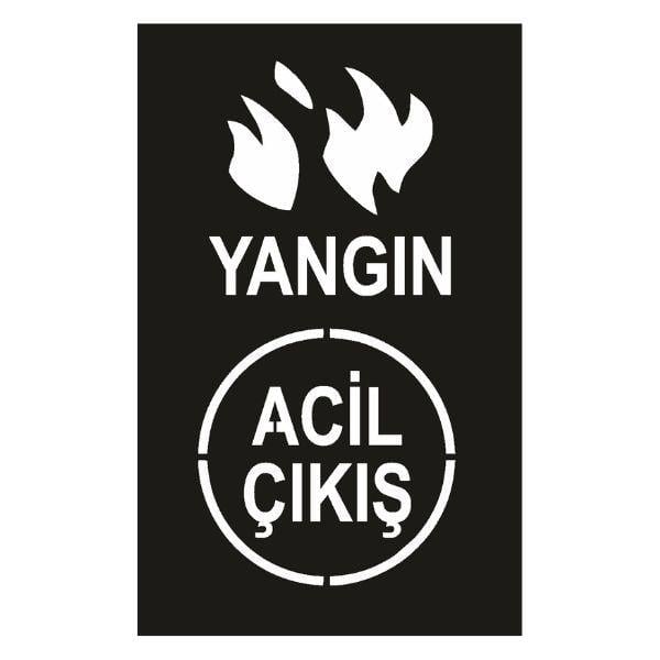 Acil Çıkış ve Yangın Figürlü Boyama Şablonu