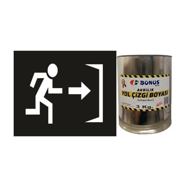 Acil Çıkış Boyama Şablonu ve Fosforlu Boya Seti