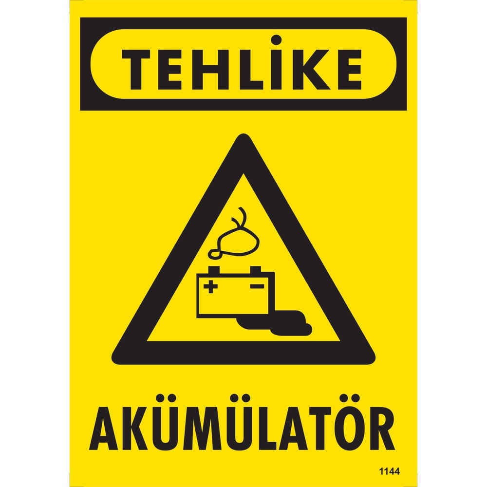 Tehlike Akümülatör Uyarı LevhasıİSG-1144-2535STehlike Akümülatör Uyarı Levhası