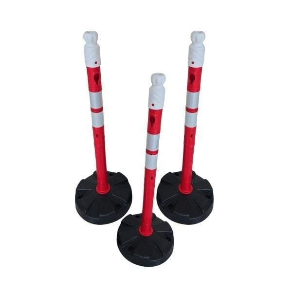 100 cm Ağırlıklı Trafik Dubası – Kırmızı Uyarı Dikmesi