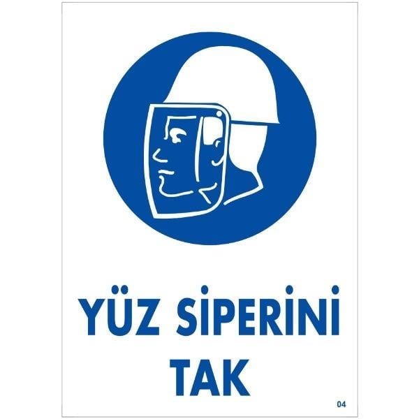 Yüz Sperini Tak Uyarı LevhasıİSG-04-2535SYüz Sperini Tak Uyarı Levhası