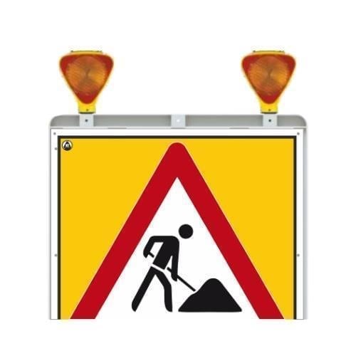 İki Yönlü Trafik Uyarı Levhalı Katlanır Bariyer – 150x90