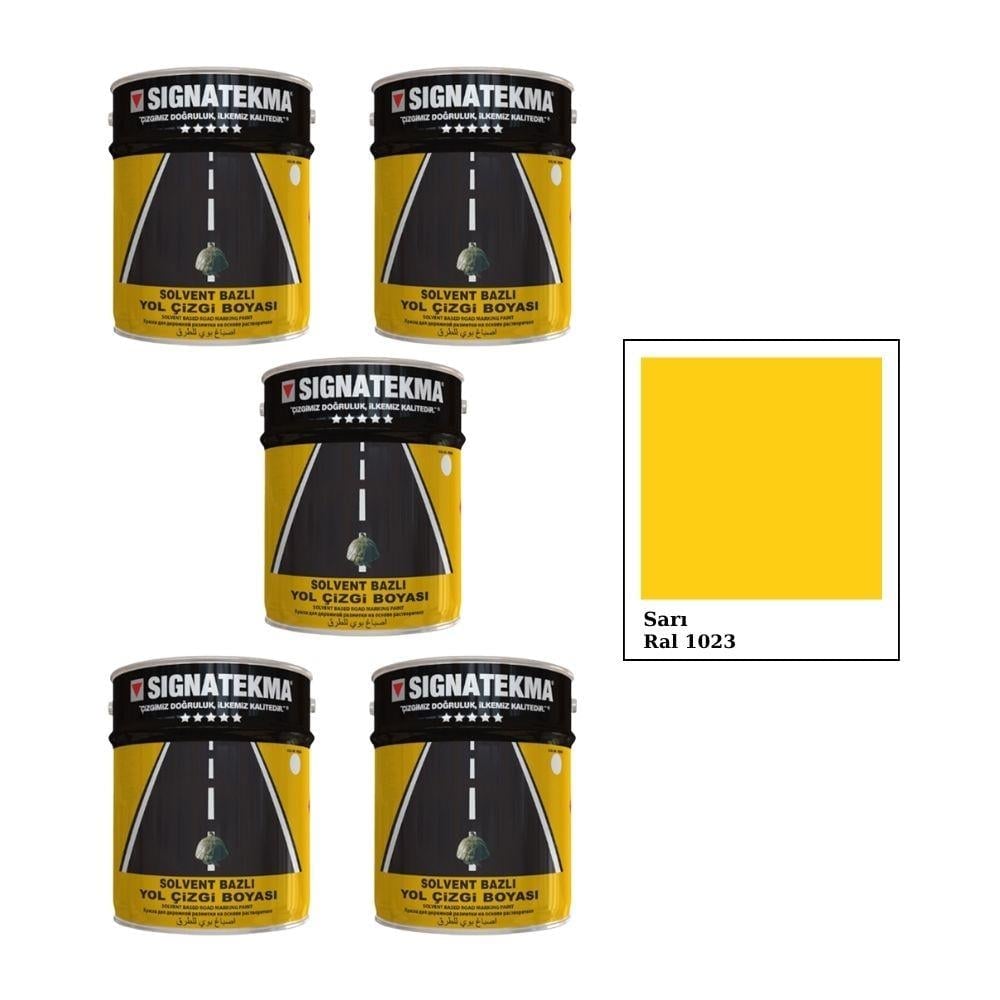 Sarı Yol Çizgi Boyası 25 Kg x 5li Set – Alkid Esaslı RAL 1023