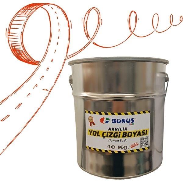 Akrilik Kırmızı Yol Çizgi Boyası 10 kg